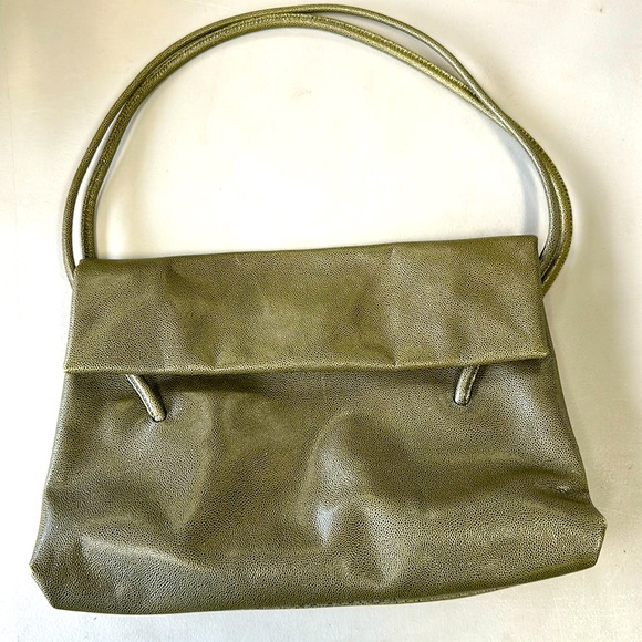 Walter Steiger Handbags - Designer Walter Steiger Green Pebble Leather Shoulder handbag